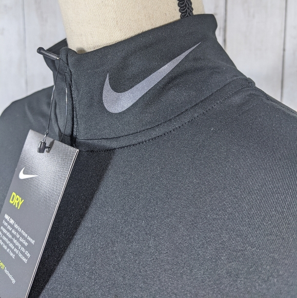 Nike Tops - NEW NIKE running black half zip long sleeve sweate